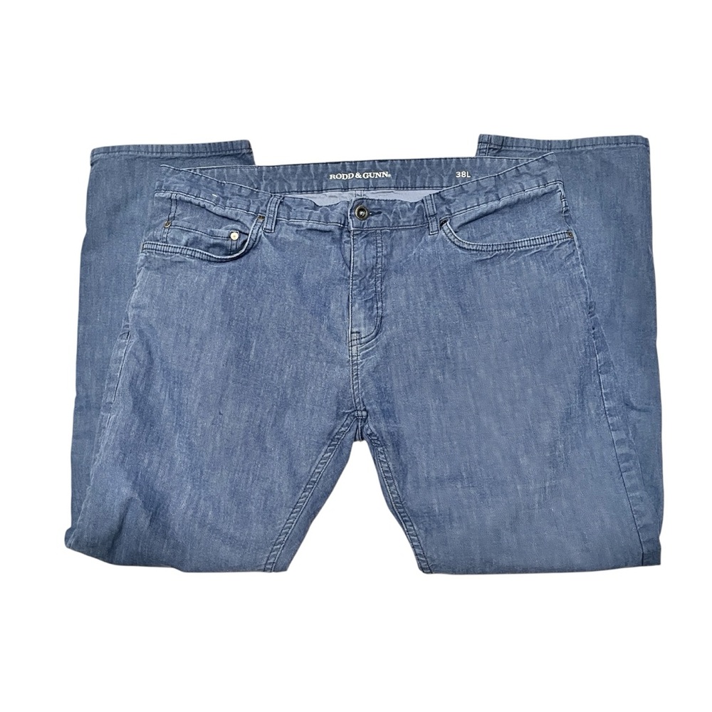 Rod & Gunn 38Lx29 Regular Fit Blue Pants Men Cotton Polyester Blend